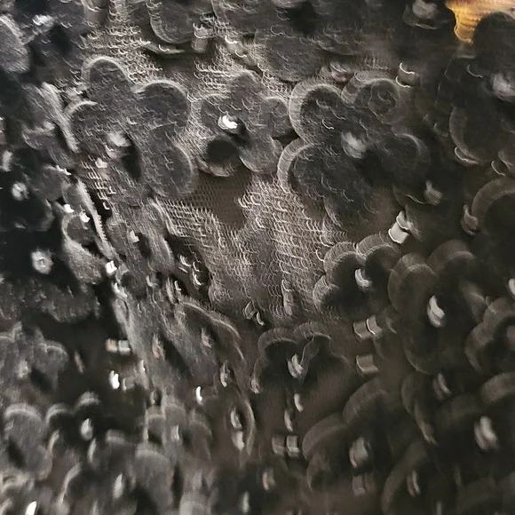 Mac Duggal Black Flower Applique Fit & Flare Dress - Picture 12 of 12